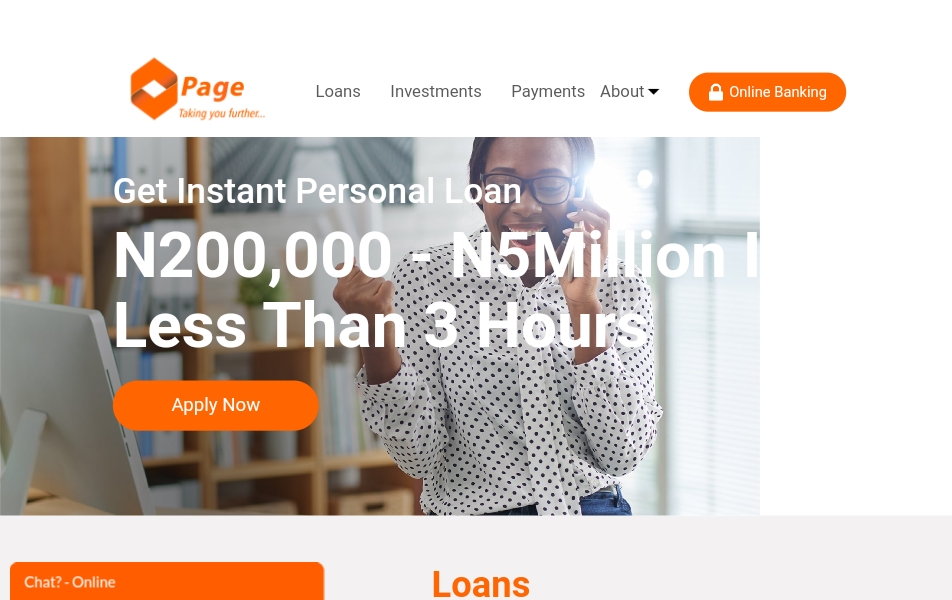 Page financials loan banner